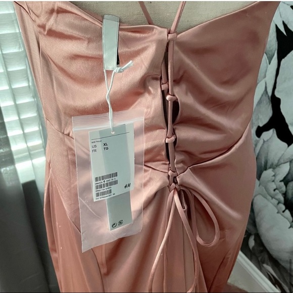 NWT H&M Satin Rose Quartz Prom Wedding Gown - Picture 6 of 10